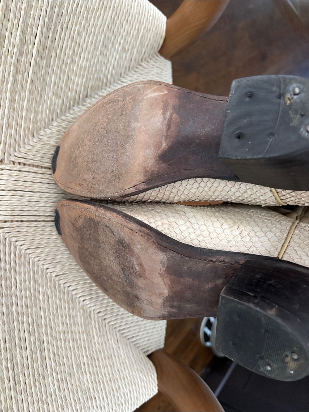 Dan Post Ivory Embossed Western Knee Boots - Picture 8 of 8
